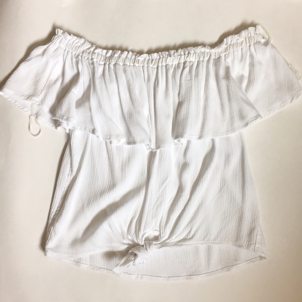 White Knotted Off the Shoulder